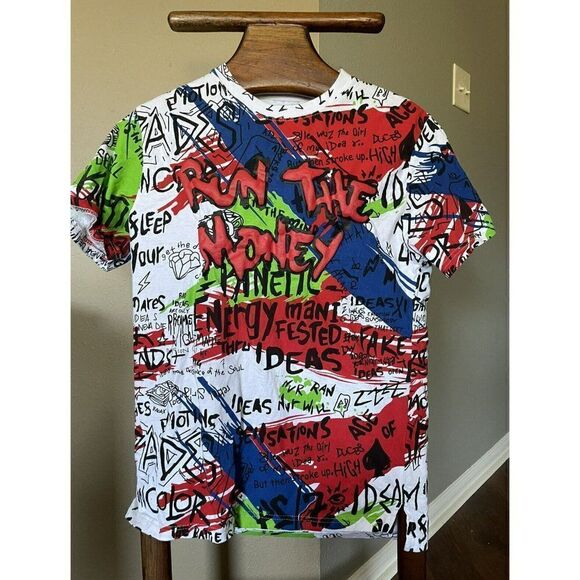 Another Hype Piece Graphic Print Tee Size XL "Run The Money" NYC Graffiti - Picture 1 of 6